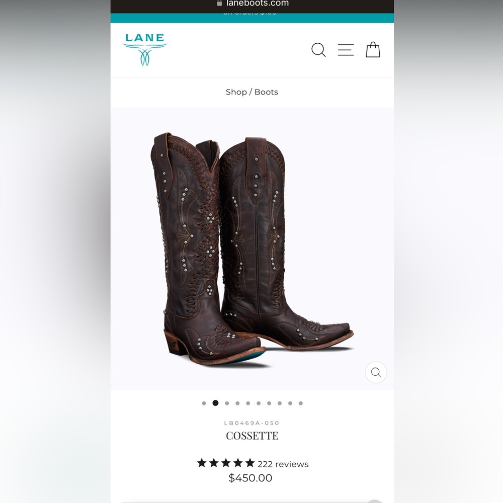 Lane “Cossette” Cowgirl boots